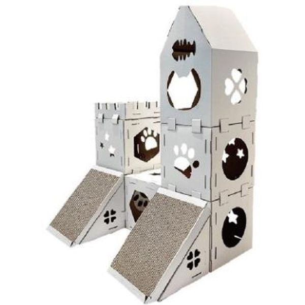 CM141007 Foldable Cat House With Scratcher