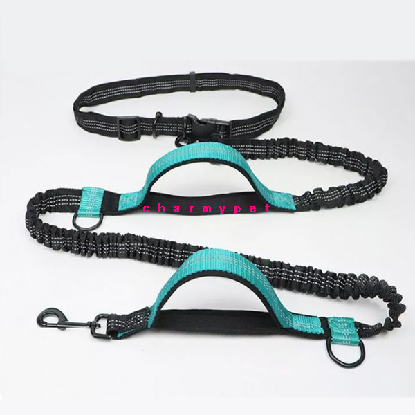 CM26001 Heavy Duty Retractable Soft Pet Shock Absorbing Handsfree Bungee Waist High Quality Running Leash